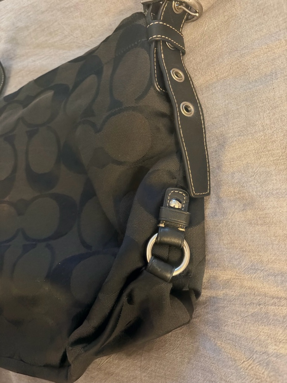 Coach Black Signature Jacquard Crossbody Shoulder Bag - Picture 3 of 9